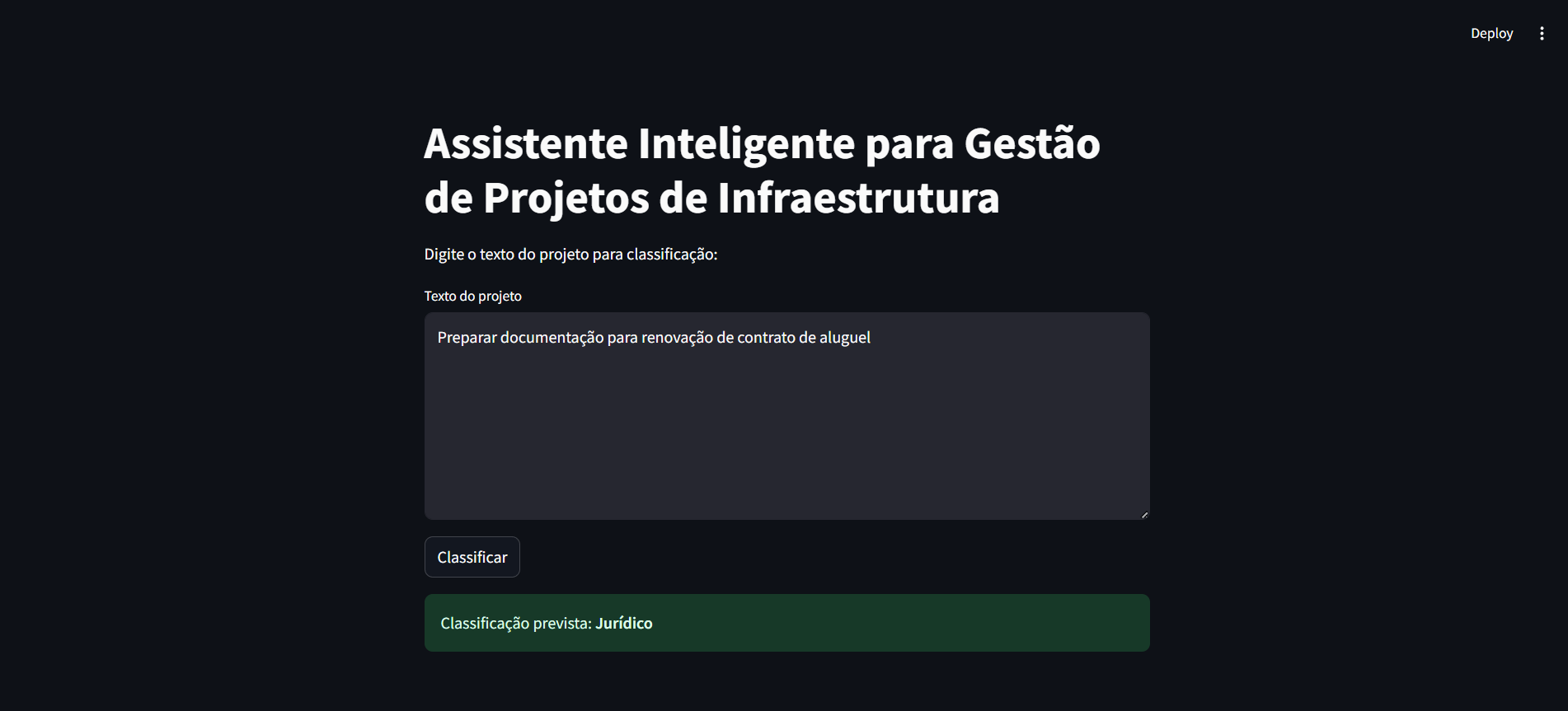 Imagem do projeto Assistente Inteligente para Gestão de Projetos de Infraestrutura